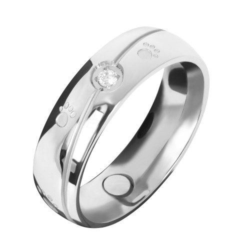 1390 Magnet Ring Pfote m. Zirkonia