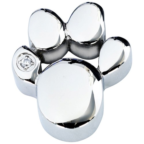 Ciondolo A Forma Di Zampa Di Cuore In Argento 925 Con Zirconi – Gioiello Uomo/Donna, 22x14 Mm