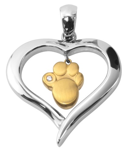 739 Magnet Pendant heart with paw
