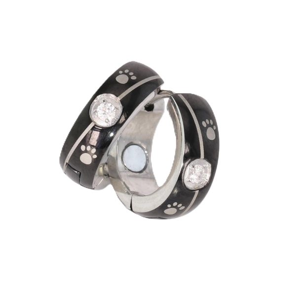 2093-B Magnet Ohrring mit Zirkonia -glänzend-