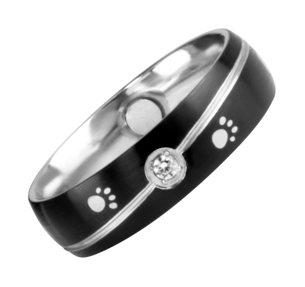 1391 Magnet Ring Pfote m. Zirkonia Größe: 21 ca. 21 mm (ca.66)
